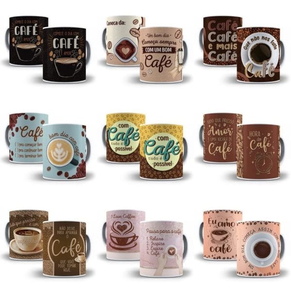 Arquivos Sublimação Caneca Café 14 Arquivos Em Corel Cdr