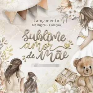Arte Aquarelada Amor de Mãe - Kit Digital em PNG