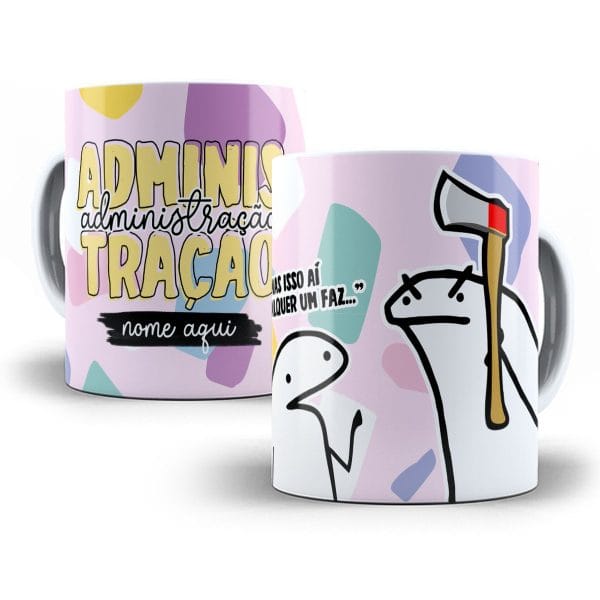 Arte Caneca Administração Flork Profissões Sublimação