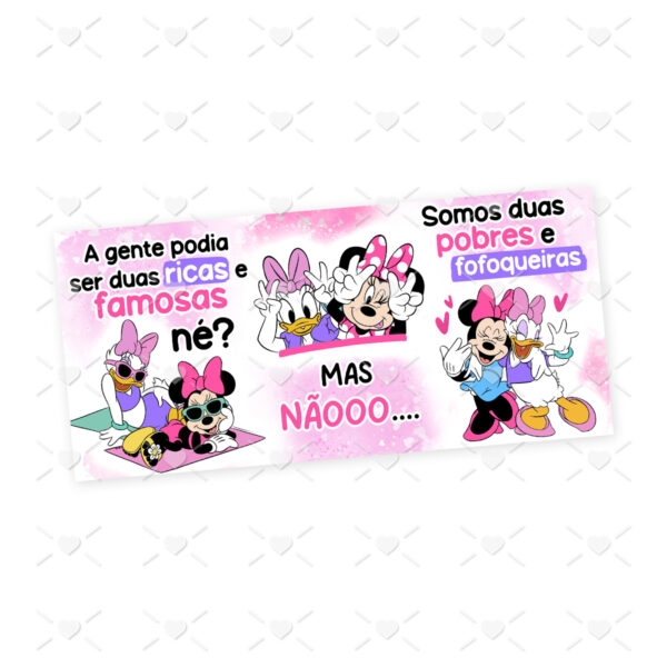 Arte Caneca Amigas Pobres e Fofoqueiras Minnie e Margarida