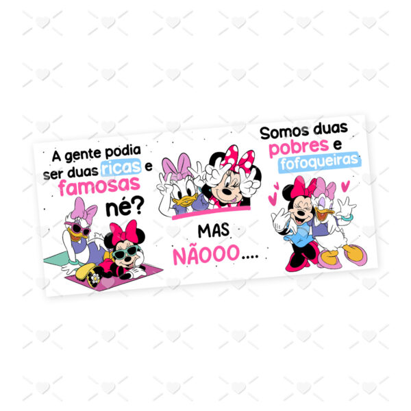 Arte Caneca Amigas Pobres e Fofoqueiras Minnie e Margarida