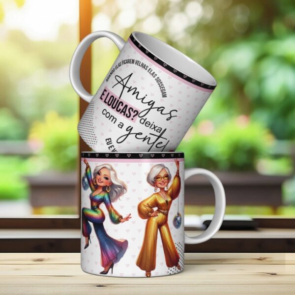 Arte Caneca Amigas Velinhas - Png e Corel
