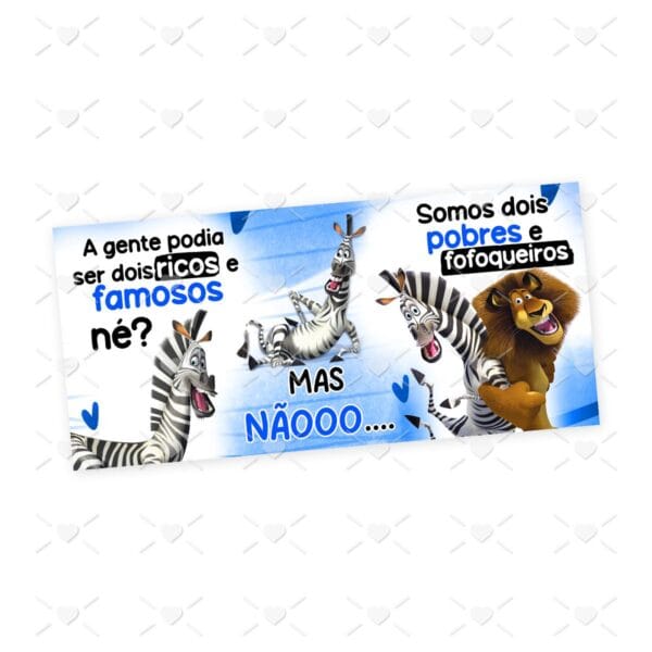 Arte Caneca Amigos Pobres e Fofoqueiros Madagascar Png