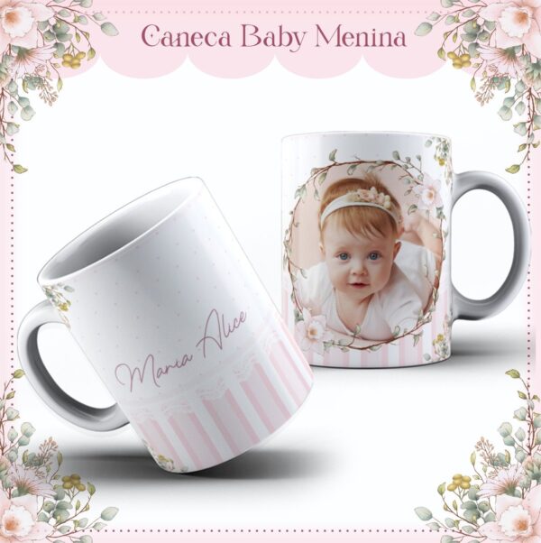 Arte Caneca Baby Menina Arquivo Digital