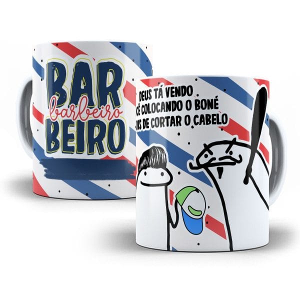 Arte Caneca Barbeiro Flork Profissões Sublimação Jpg