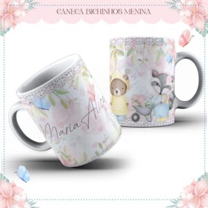 arte caneca bichinhos fofos arquivo digital kit digital