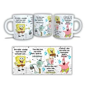 Arte Caneca Bob Esponja pra Viver Comigo - Arquivo Digital 6 Arte Caneca Bob Esponja pra Viver Comigo - Arquivo Digital