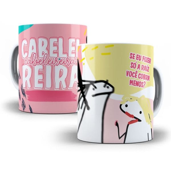 Arte Caneca Cabeleireira Flork Profissões Sublimação Jpg