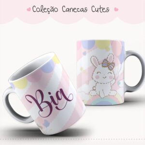 Arte Caneca Coelhinho Cute Kawaii Pastel 12 Arte Caneca Coelhinho Cute Kawaii Pastel