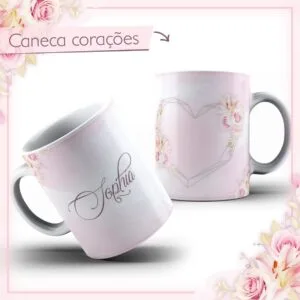 Arte Caneca Corações - Arquivo Digital 32 Arte Caneca Corações - Arquivo Digital