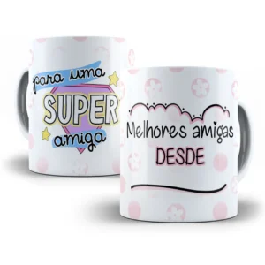 Arte Caneca de Amizade: Melhor Amiga Desde...