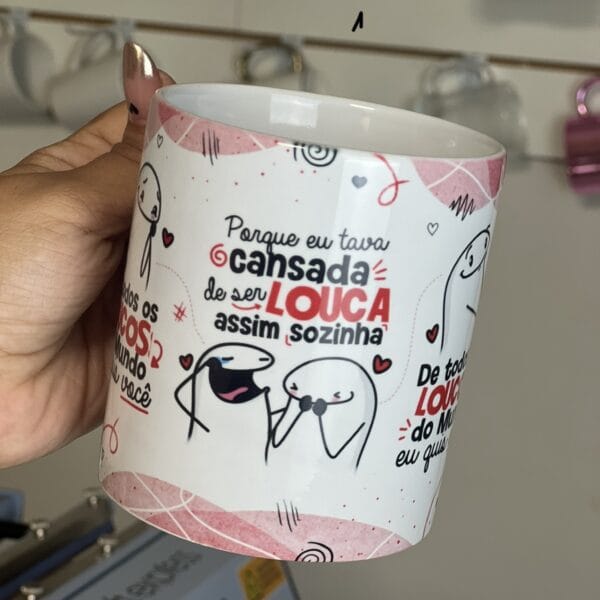Arte Caneca De todos Os Loucos Do Mundo Clarice Falcão Flork
