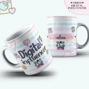 Arte Caneca Digital Influencer Feminina - Arquivo Digital 34 Arte Caneca Digital Influencer Feminina - Arquivo Digital
