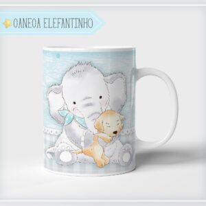 arte caneca elefantinho menino arquivo digital papel e scrapbook