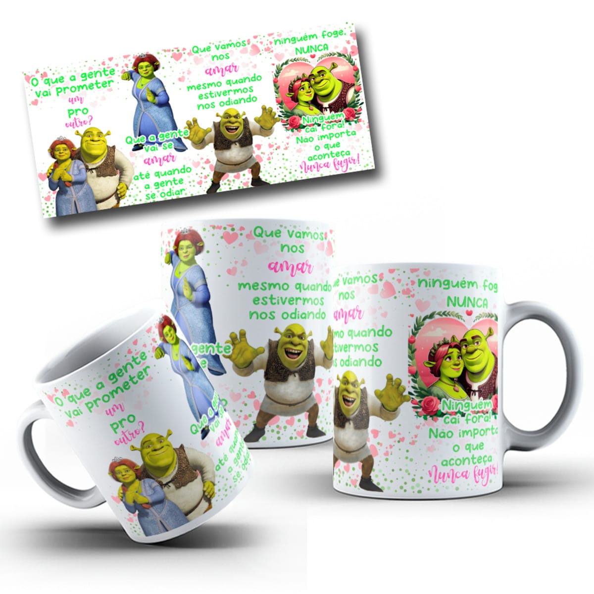 Arte para Caneca Shrek e Fiona em PNG de Alta Resolução 2 Arte Caneca Fiona E Shrek Arquivo Digital 2