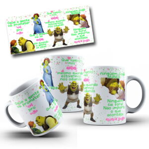 Arte Caneca Fiona E Shrek Arquivo Digital