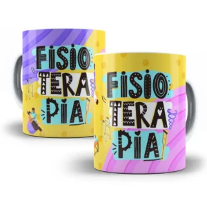 Arte Caneca Fisioerapia com Cores Vivas e Estilo