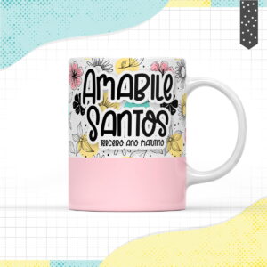 arte caneca floral arquivo digital
