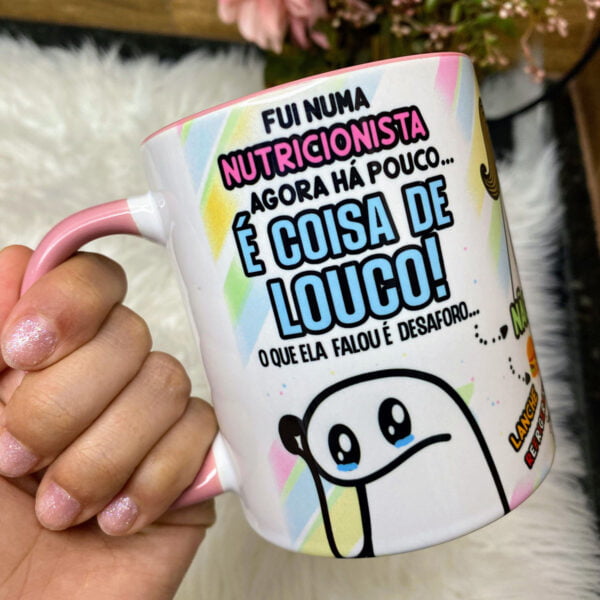 Arte Caneca Flork Nutricionista Dieta É coisa de Louco Png