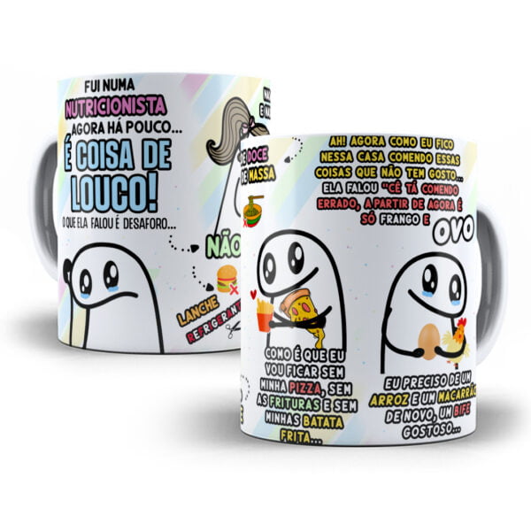 Arte Caneca Flork Nutricionista Dieta É coisa de Louco Png