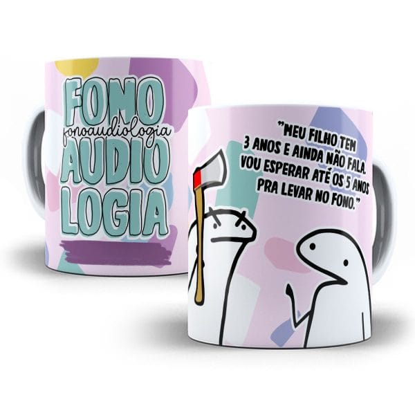 Arte Caneca Fonoaudiologia Flork Profissões Sublimação Jpg