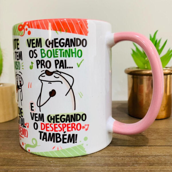 Arte Caneca Fui Passando no Crédito Esqueci a Fatura Laranja