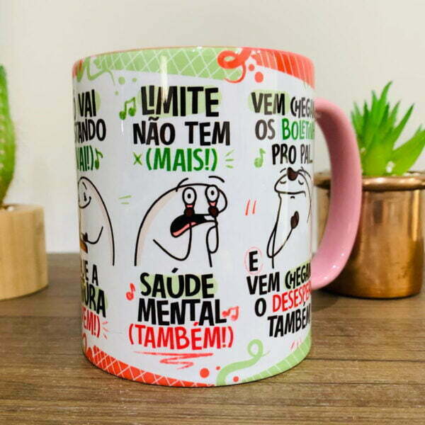 Arte Caneca Fui Passando no Crédito Esqueci a Fatura Laranja