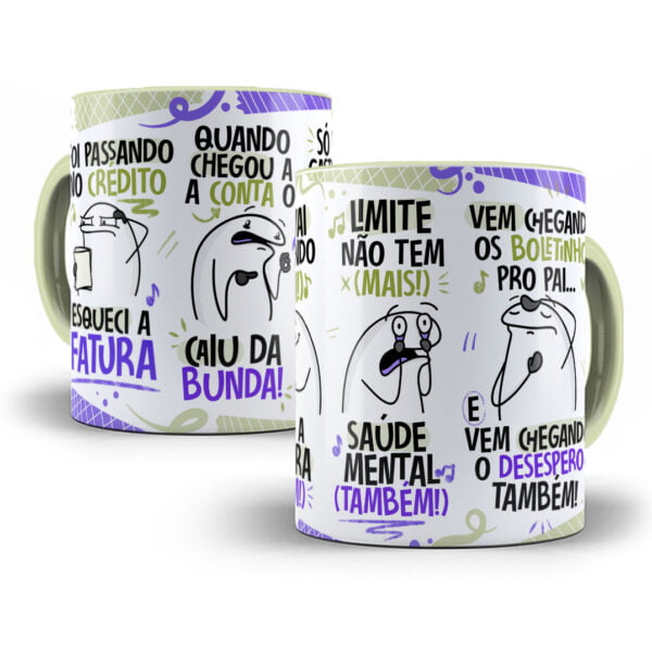 Arte Caneca Fui Passando no Crédito Esqueci a Fatura Roxo