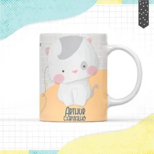 Arte Caneca Gatinho - Arquivo Digital