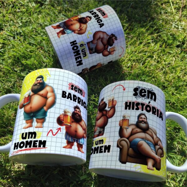Arte Caneca Homem Engraçada - Arquivo Digital