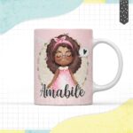 Arte Caneca Menina Negra - Arquivo Digital 2 Arte Caneca Menina Negra - Arquivo Digital