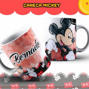 arte caneca mickey vermelho arquivo digital papelaria