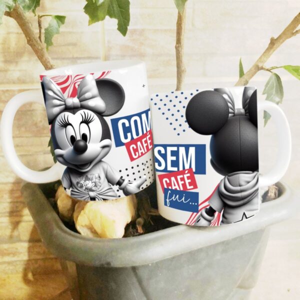 Arte Caneca Minnie com Café sem Café - Png