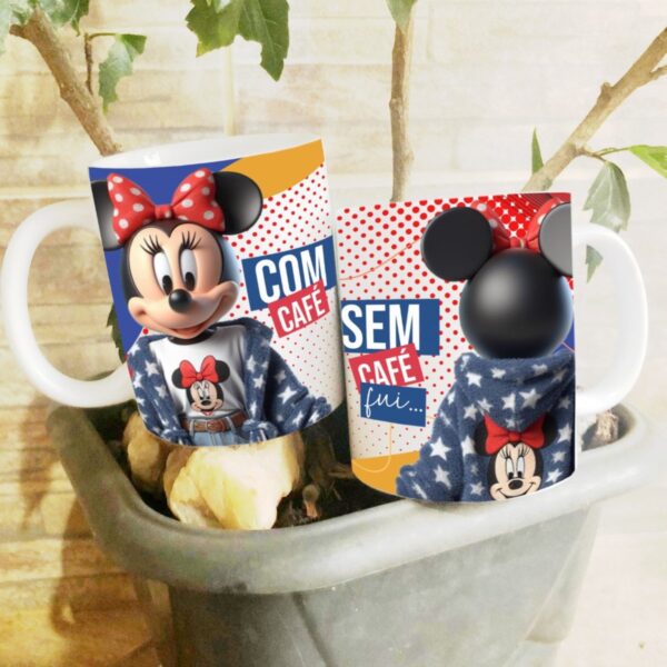 Arte Caneca Minnie com Café sem Café - Png