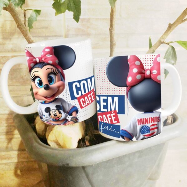 Arte Caneca Minnie com Café sem Café - Png