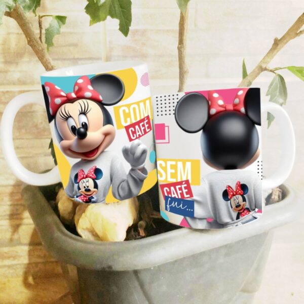 Arte Caneca Minnie com Café sem Café - Png