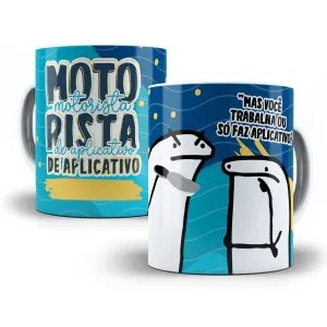 Arte Caneca Motorista de Aplicativo Flork Sublimação Jpg
