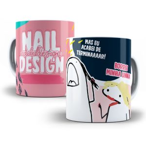Arte Caneca Nail Design Flork Profissões Sublimação Jpg