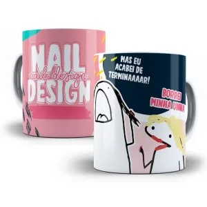 Arte Caneca Nail Design Flork Profissões Sublimação Jpg