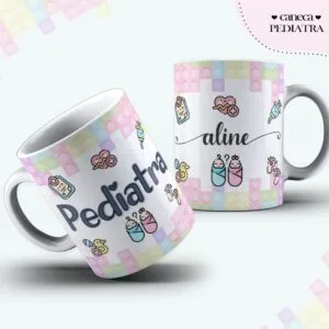 Arte Caneca Pediatra Feminina - Arquivo Digital