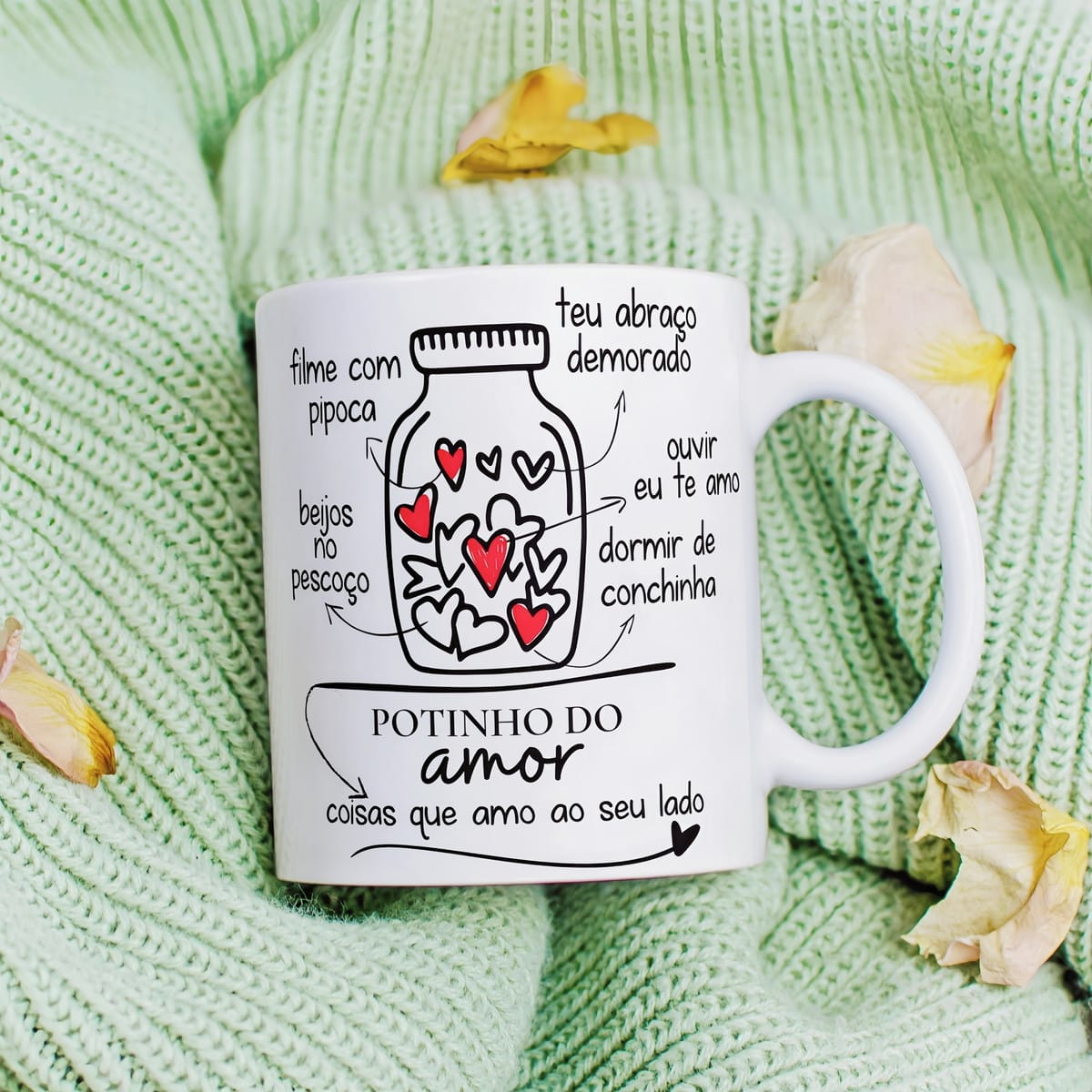 Arte Caneca Potinho do Amor em PNG para Sublimação 1 Artes Caneca Potinho Do Amor Png