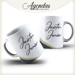 arte caneca preto com dourado arquivo digital personalizacao