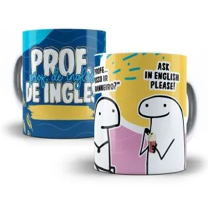 Arte Caneca Prof. de Inglês Flork Profissões Sublimação Jpg