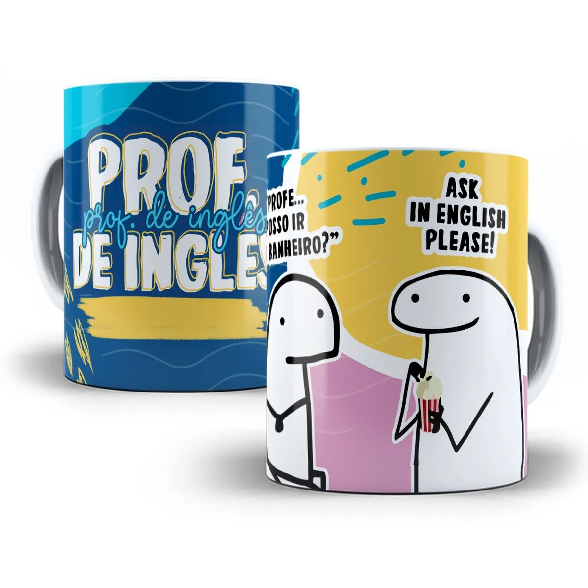 Arte Caneca Prof. de Inglês Flork Profissões Sublimação Jpg