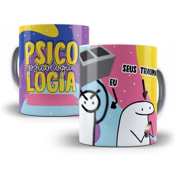 Arte Caneca Psicologia Flork Profissões Sublimação Jpg