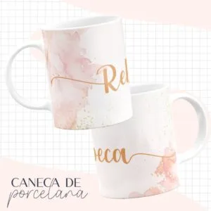 Arte Caneca Rosa com Dourado - Arquivo Digital 15 Arte Caneca Rosa com Dourado - Arquivo Digital