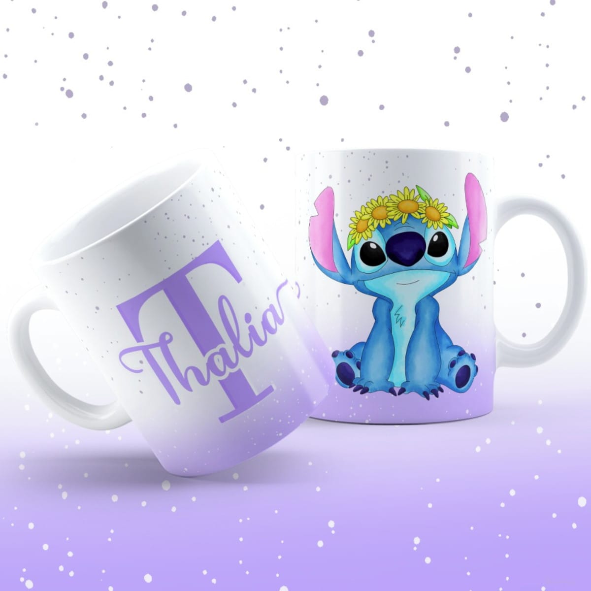 Arte Caneca Stitch PNG com Alfabeto Rosa e Roxo 2 Arte Caneca Stitch PNG com Alfabeto Rosa e Roxo - Imagem 2