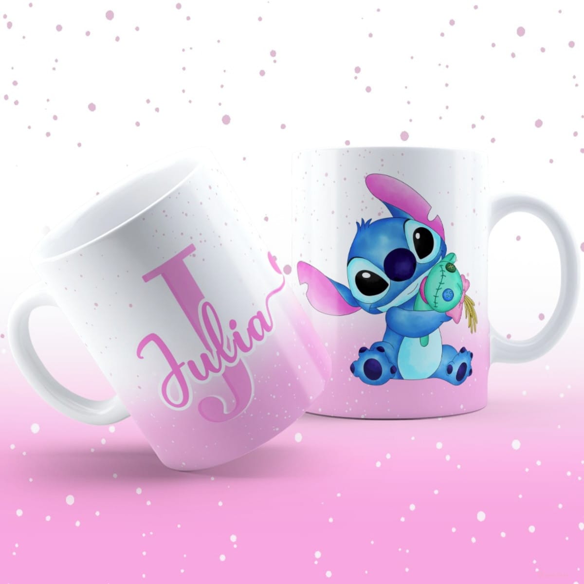 Arte Caneca Stitch PNG com Alfabeto Rosa e Roxo 3 Arte Caneca Stitch PNG com Alfabeto Rosa e Roxo - Imagem 3