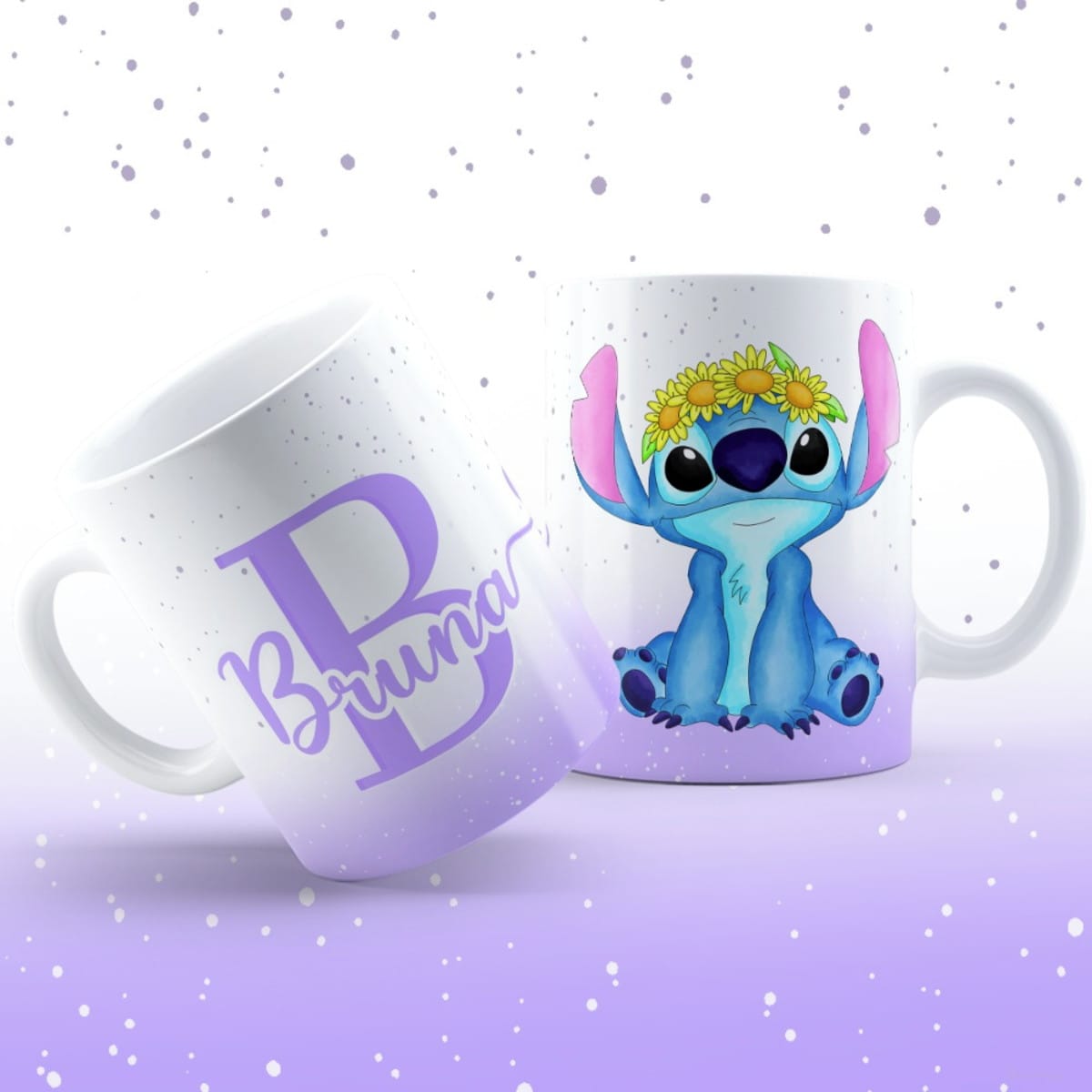 Arte Caneca Stitch PNG com Alfabeto Rosa e Roxo 4 Arte Caneca Stitch PNG com Alfabeto Rosa e Roxo - Imagem 4