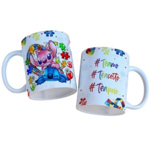 arte caneca stitch autismo arquivo digital